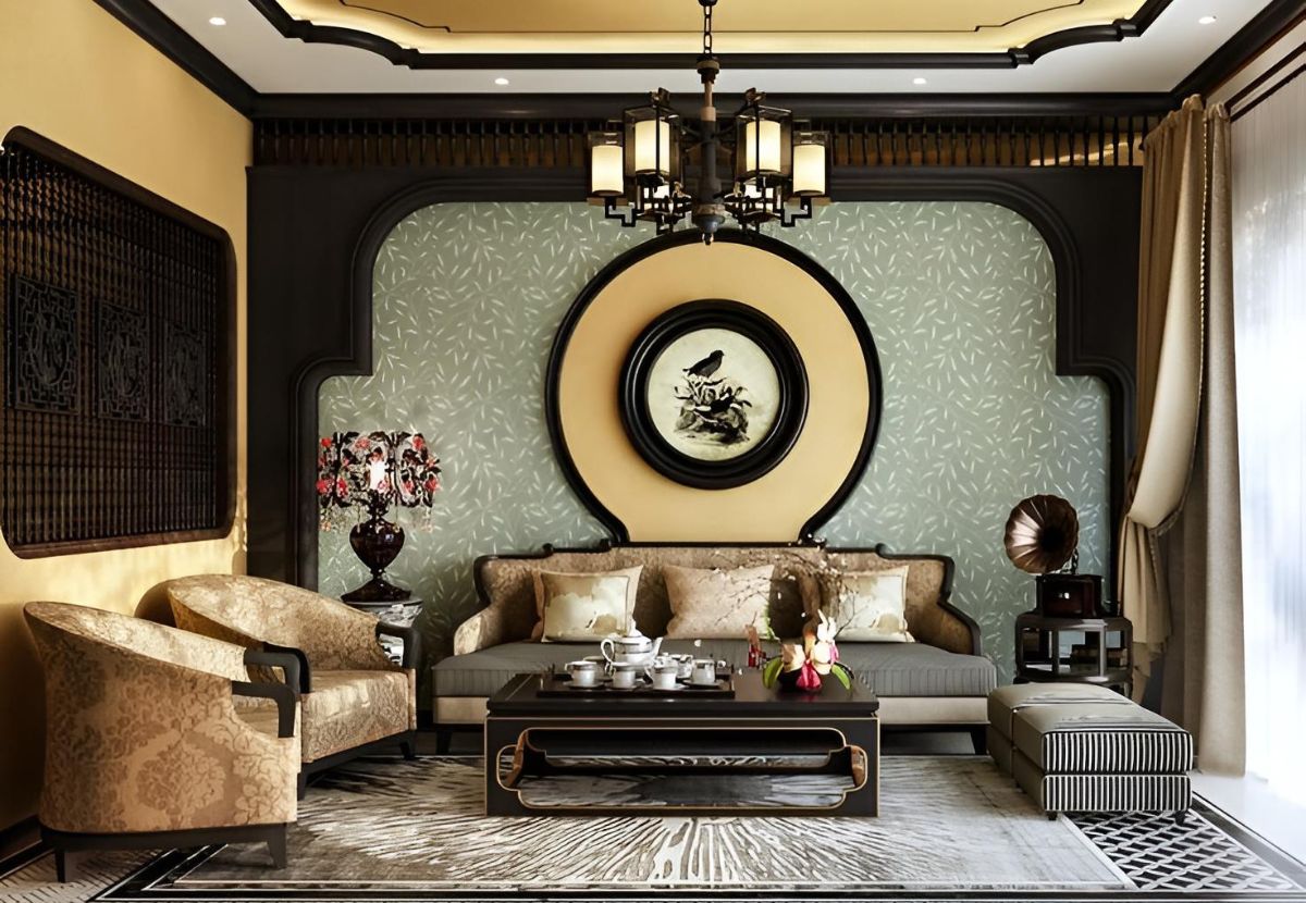 Phòng khách phong cách Indochine