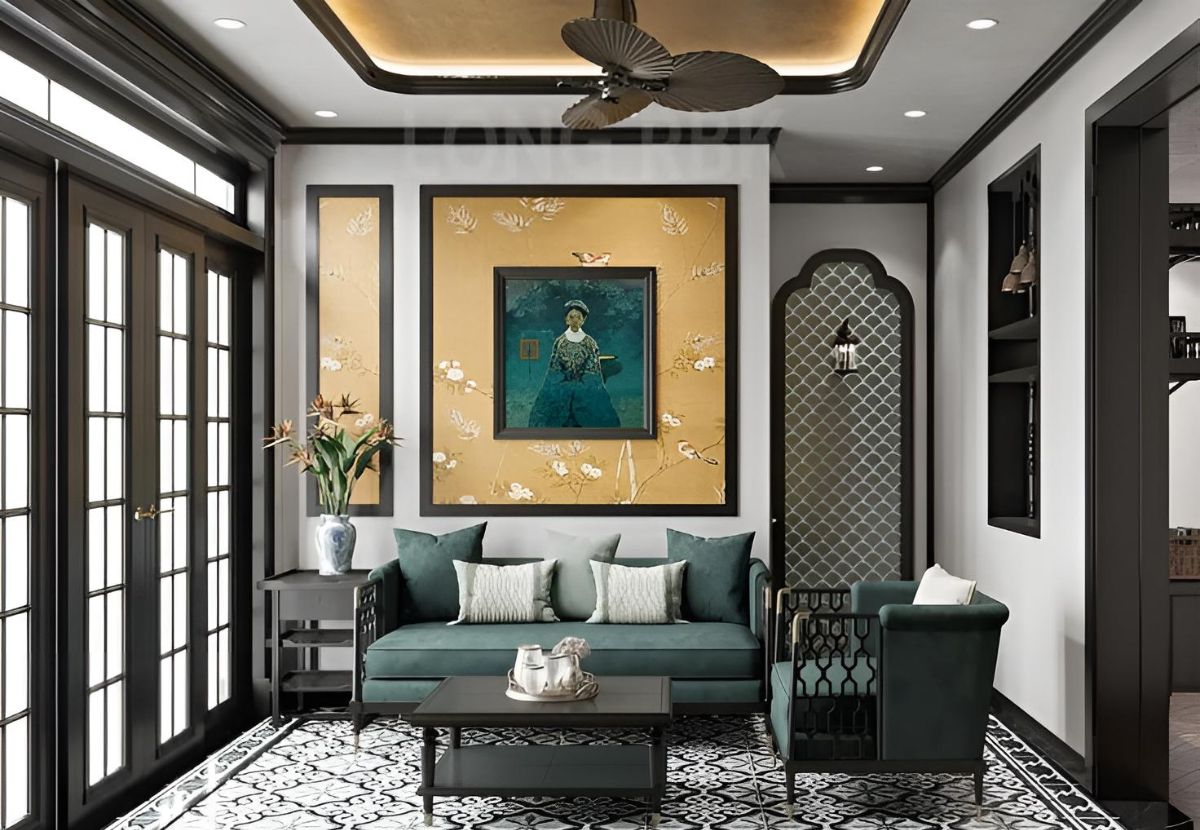 Phòng khách phong cách Indochine