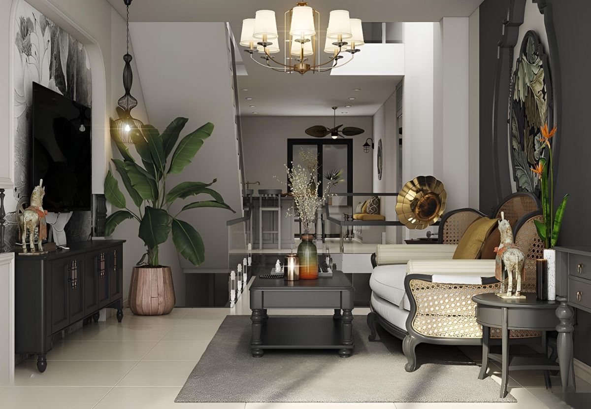 Phòng khách phong cách Indochine