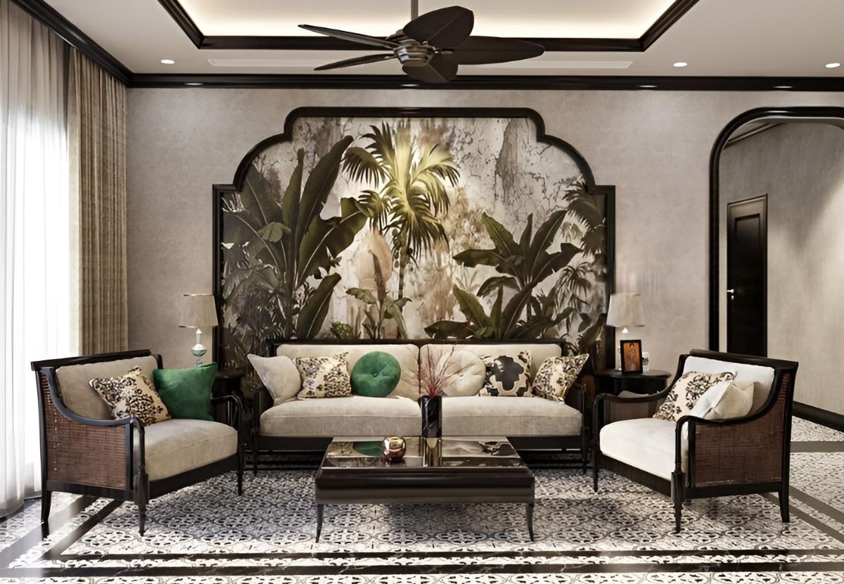 Phòng khách phong cách Indochine