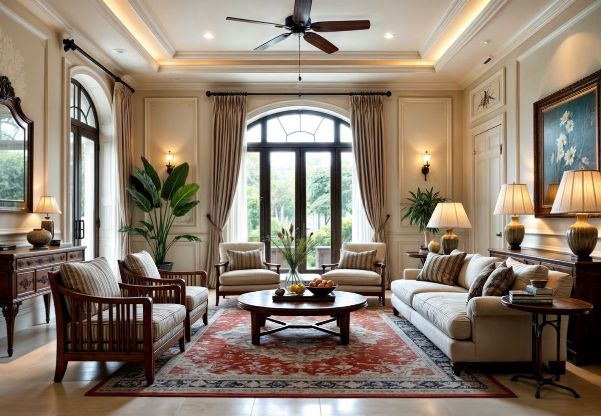 Phòng khách phong cách Indochine