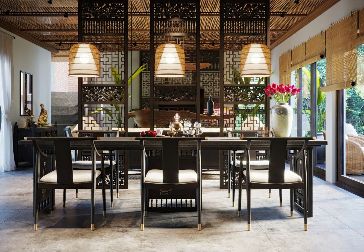 Phòng khách phong cách Indochine