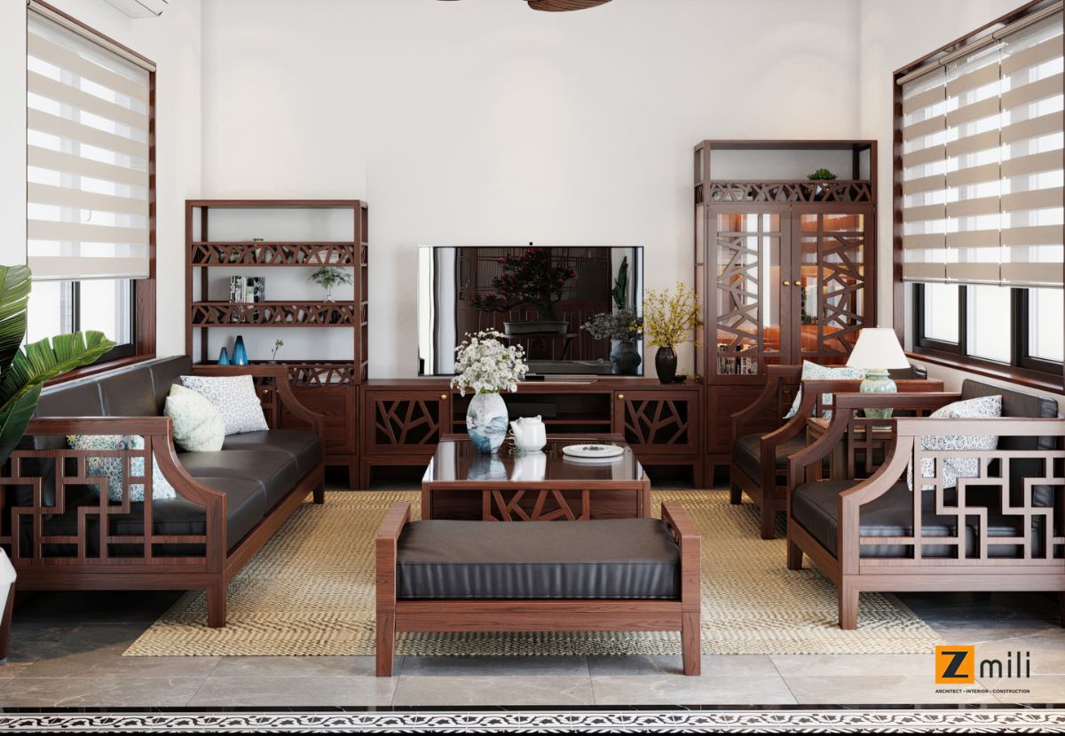 Phòng khách phong cách Indochine