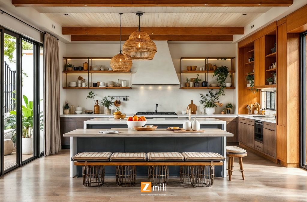 Phòng bếp phong cách Indochine - Zmili Design
