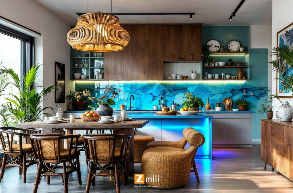 Phòng bếp phong cách Indochine - Zmili Design