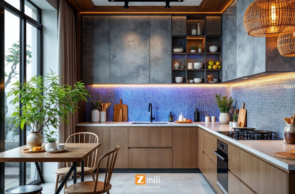 Phòng bếp phong cách Indochine - Zmili Design