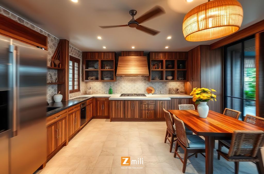 Phòng bếp phong cách Indochine - Zmili Design