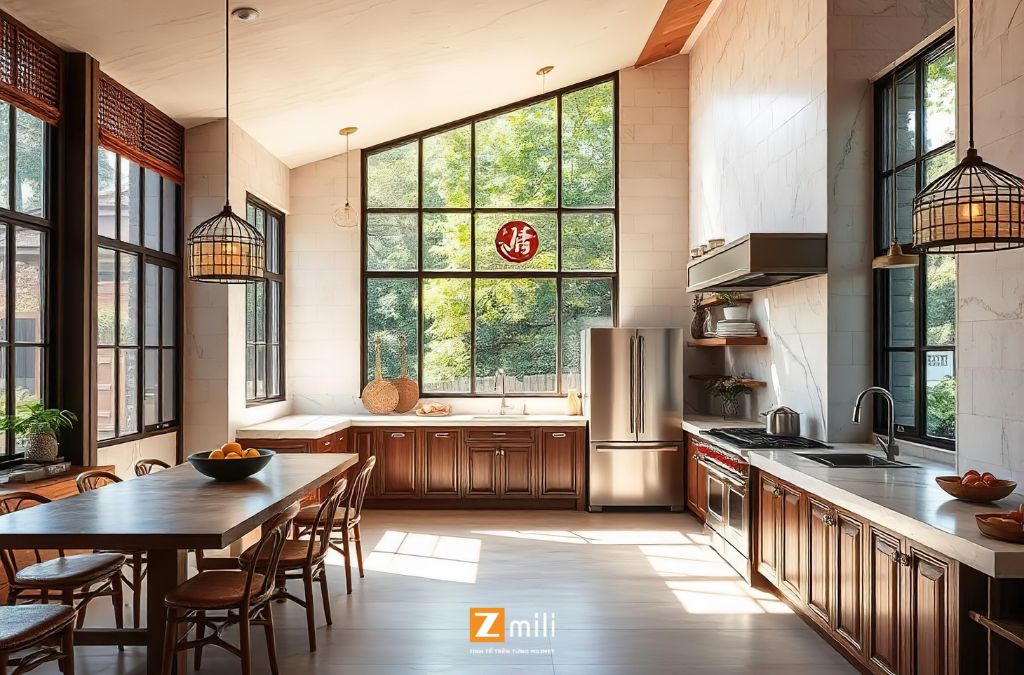 Phòng bếp phong cách Indochine - Zmili Design