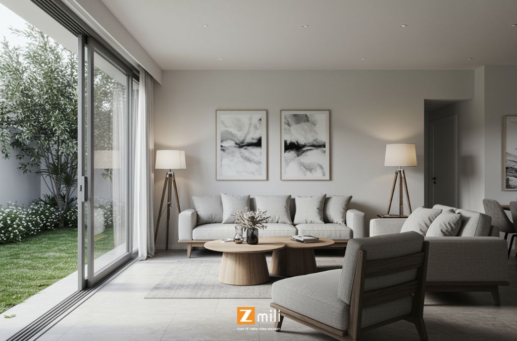 Phòng Khách Kết Nối Vườn