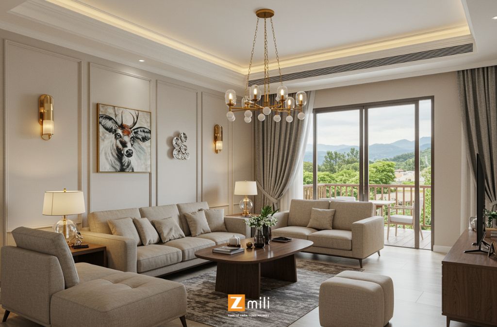 Chi Phí Thiết Kế Phòng Khách Biệt Thự