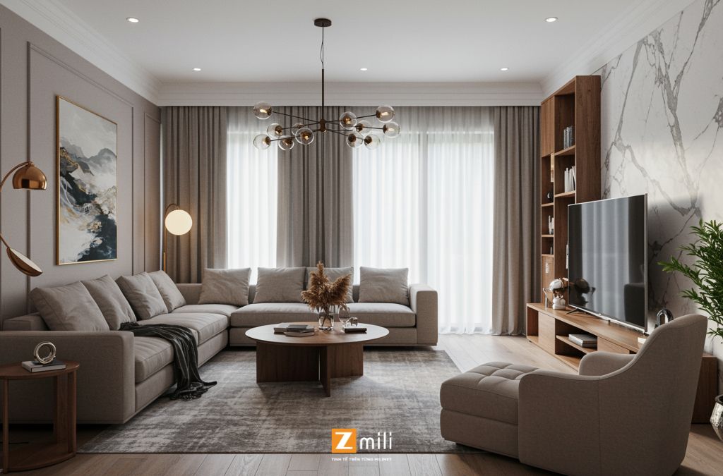 Xu Hướng Thiết Kế Phòng Khách Biệt Thự 2025