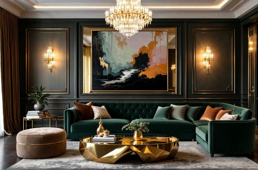 Mẫu Phòng Khách Biệt Thự Tân Cổ Điển – Quý Phái & Lộng Lẫy