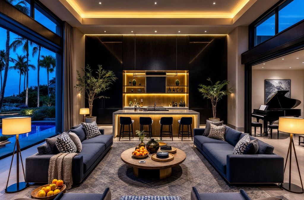 Không gian phòng khách cần được bố trí hài hòa với tổng thể