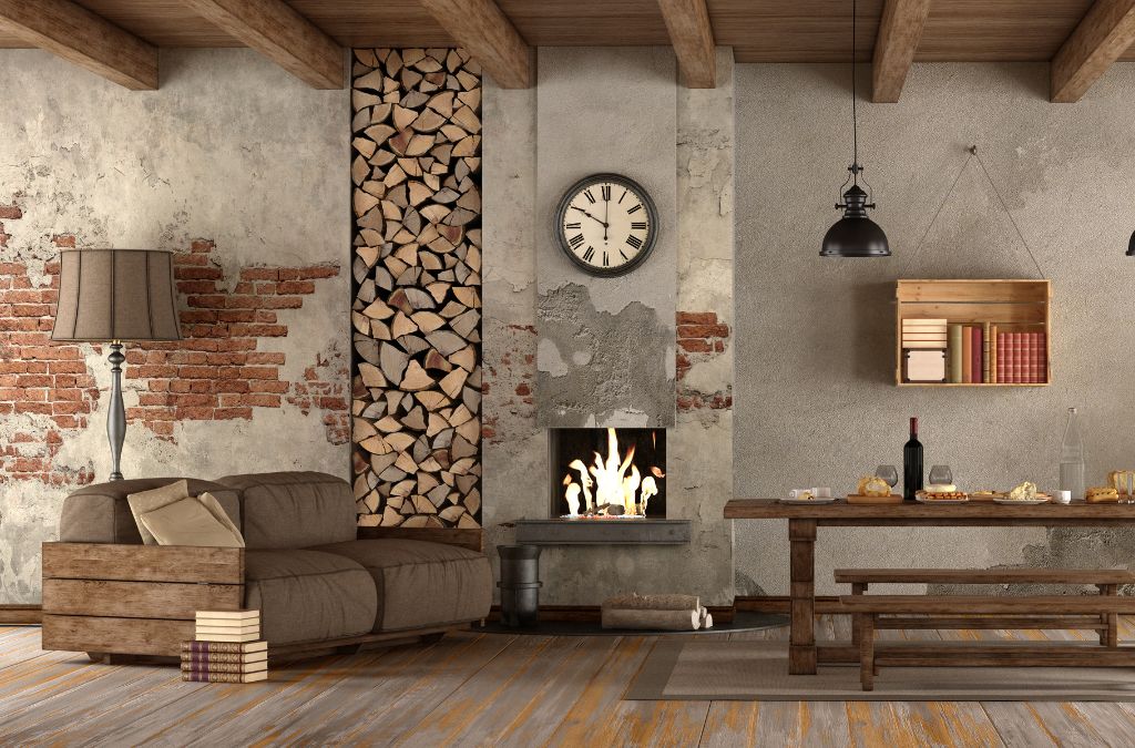 Phòng khách phong cách Rustic thô mộc với nét đẹp nguyên bản