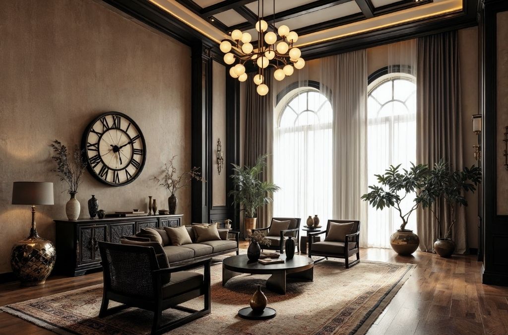 mẫu biệt thự với không gian lớn đi kèm nội thất Indochine cao cấp