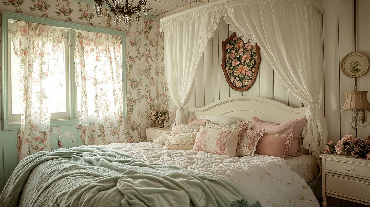 Mẫu phòng ngủ vintage nhẹ nhàng, xinh xắn