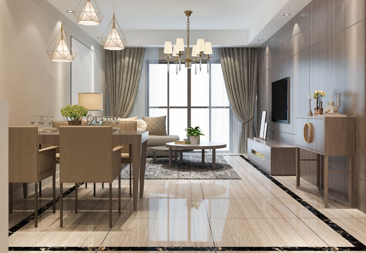 Mẫu trang trí phòng khách chung cư phong cách hiện đại đẹp, sang trọng