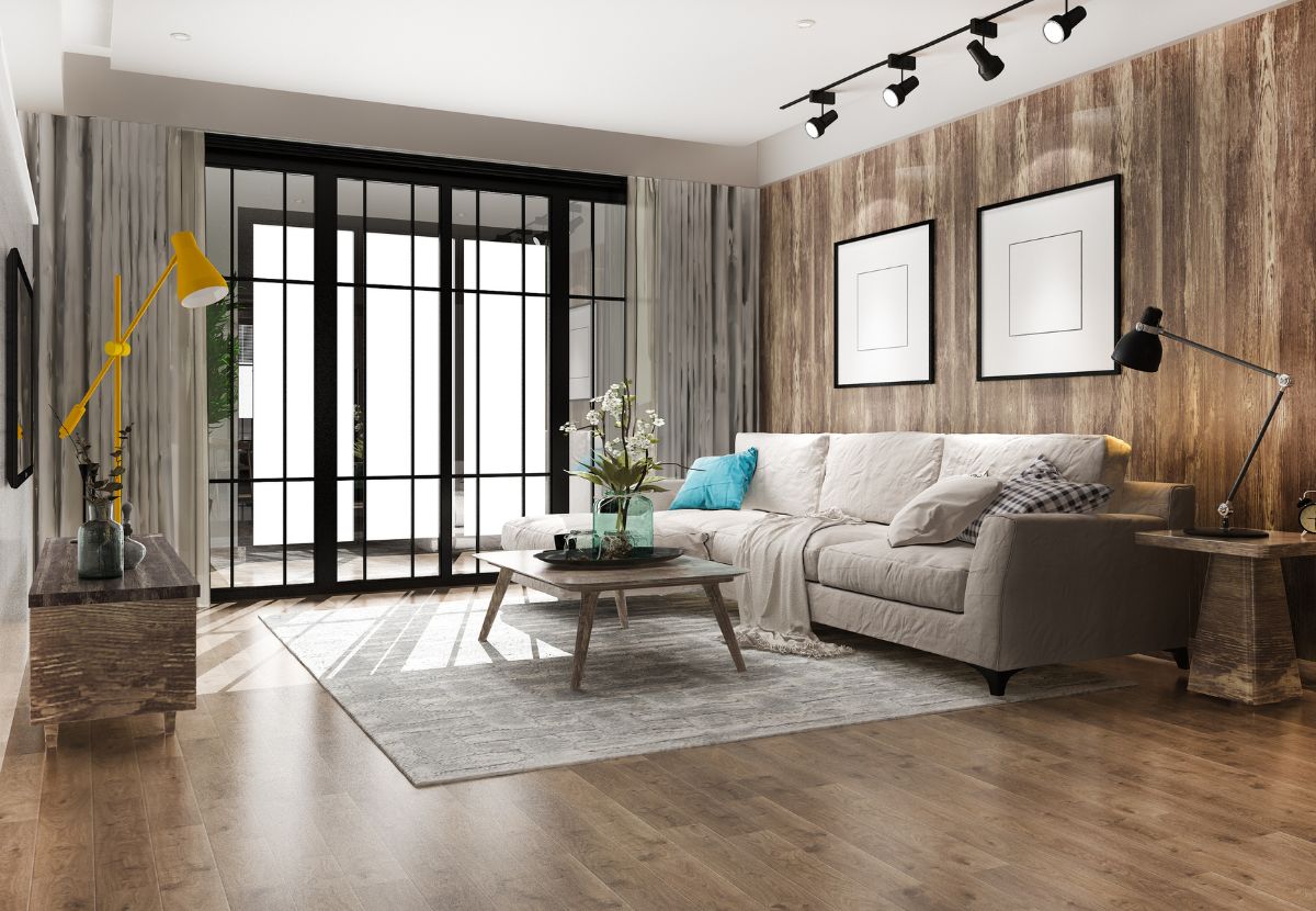 Trang trí phòng khách đơn giản với trang treo tường làm điểm nhấn