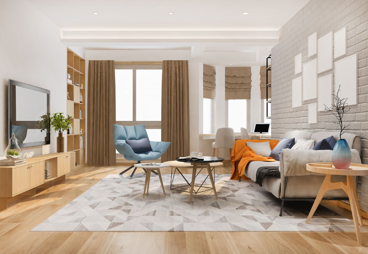 Phân chia bố cục hợp lý giúp không gian phòng khách trở nên thông thoáng hơn