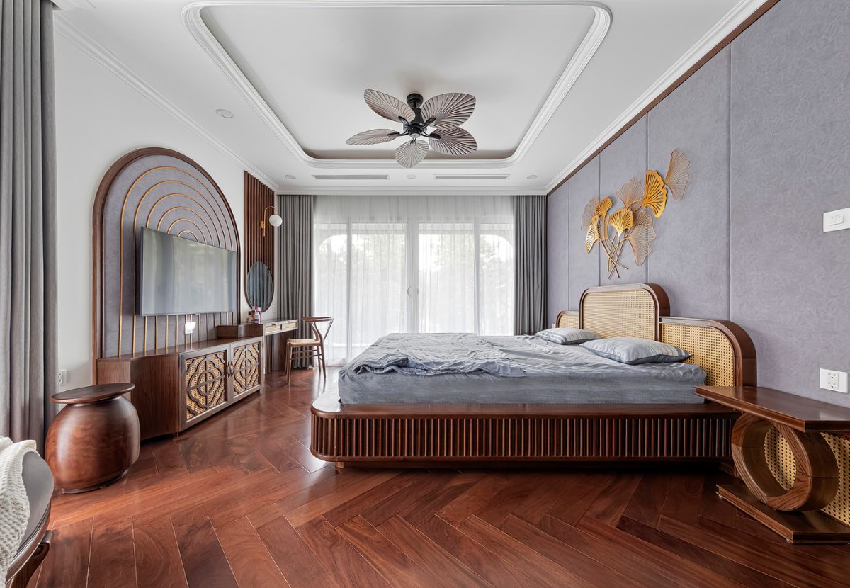 Phòng ngủ master biệt thự vườn mai đẹp, sang trọng