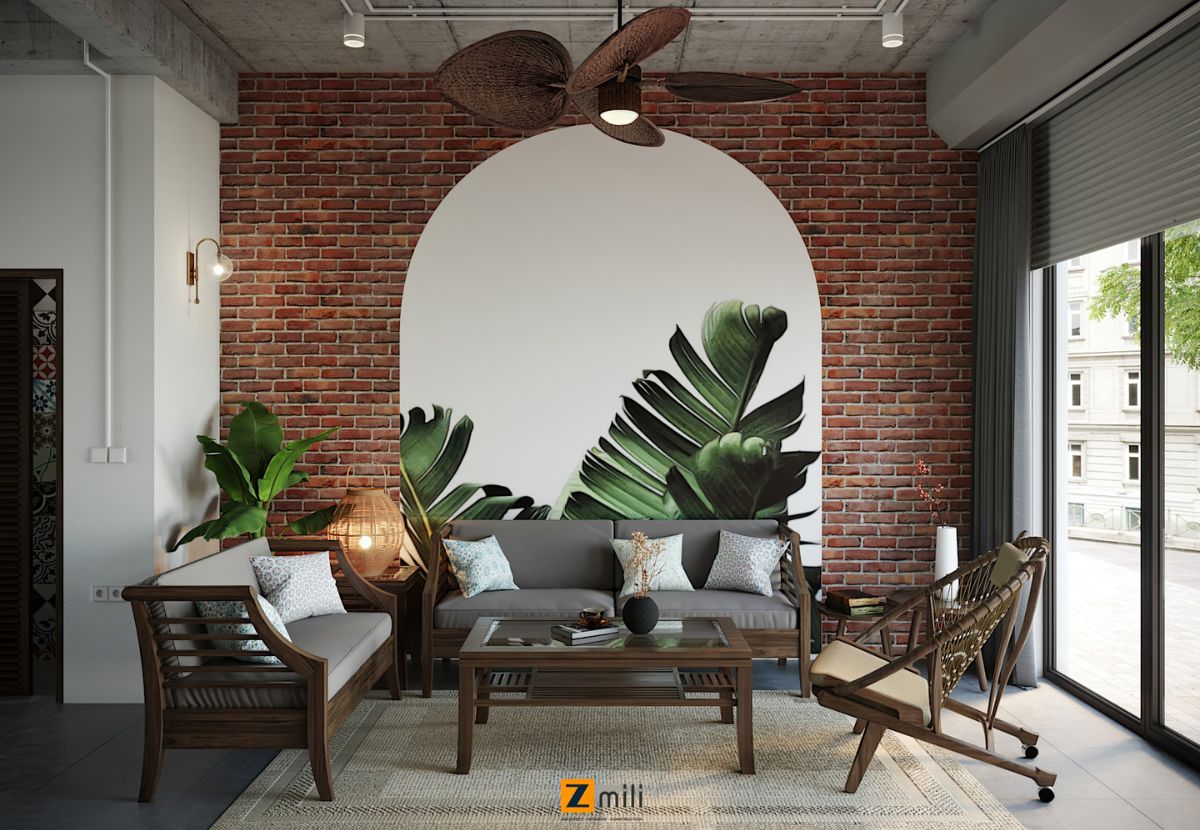 Mẫu thiết kế nhà ống phong cách Rustic thô mộc 