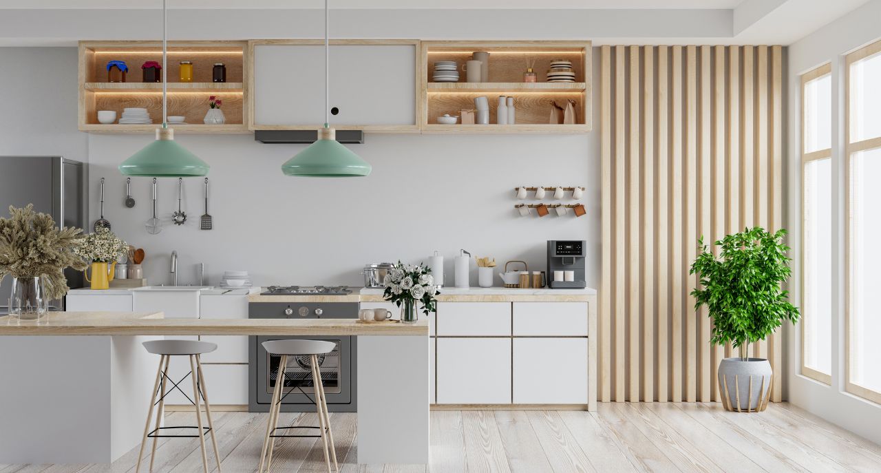 Cây xanh là yếu tố không thể thiếu khii decor nhà bếp