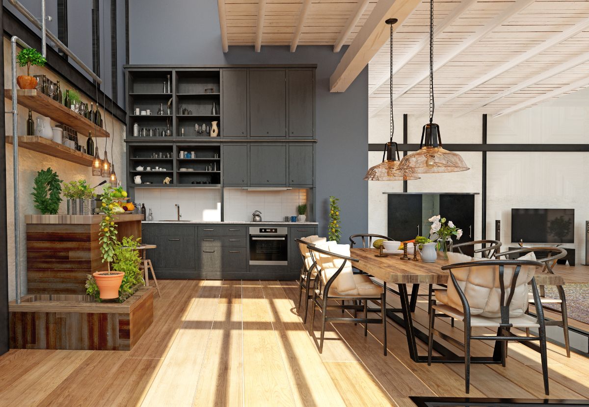 Decor nhà bếp cho không gian nhà cấp 4 với diện tích lớn