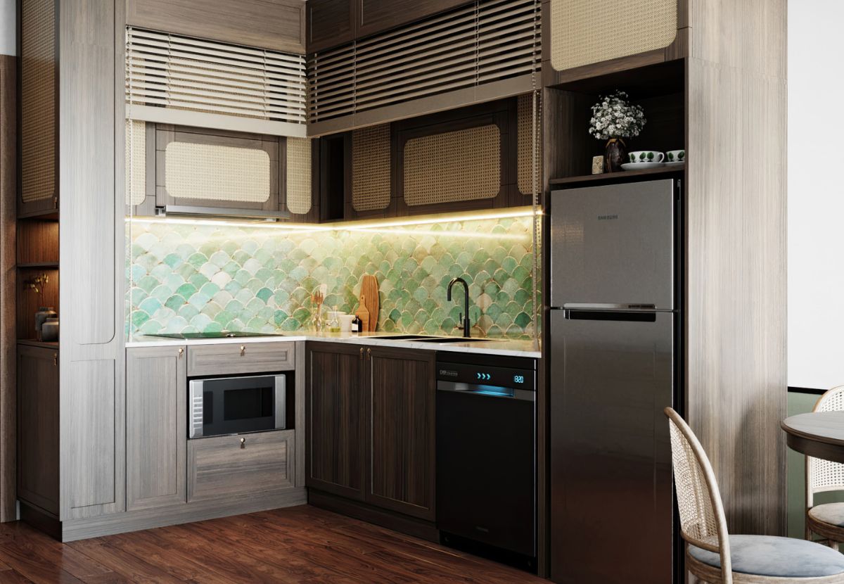 Màu sắc khi decor nhà bếp cần chú ý đến ngũ hành tương sinh, tương khắc