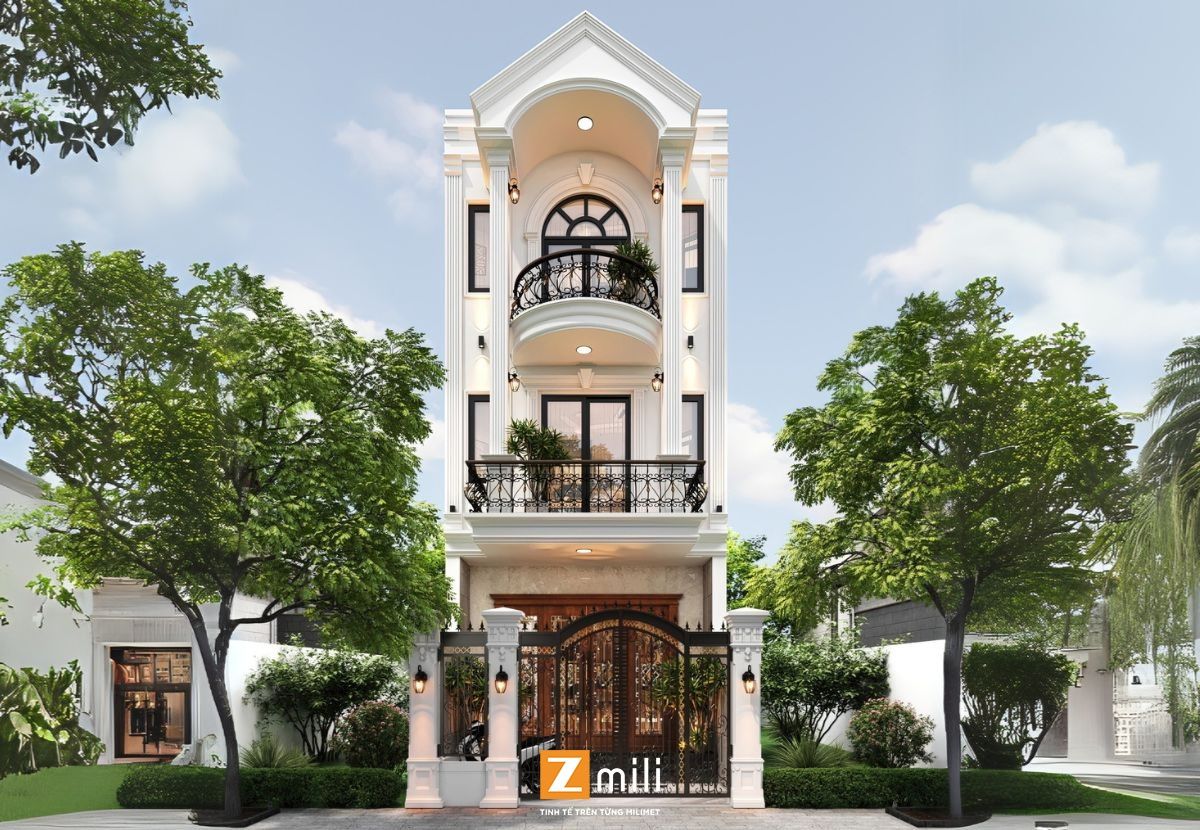 Mẫu nhà phố tân cổ điển ứng hòa đẹp, phù hợp với khí hậu Việt Nam