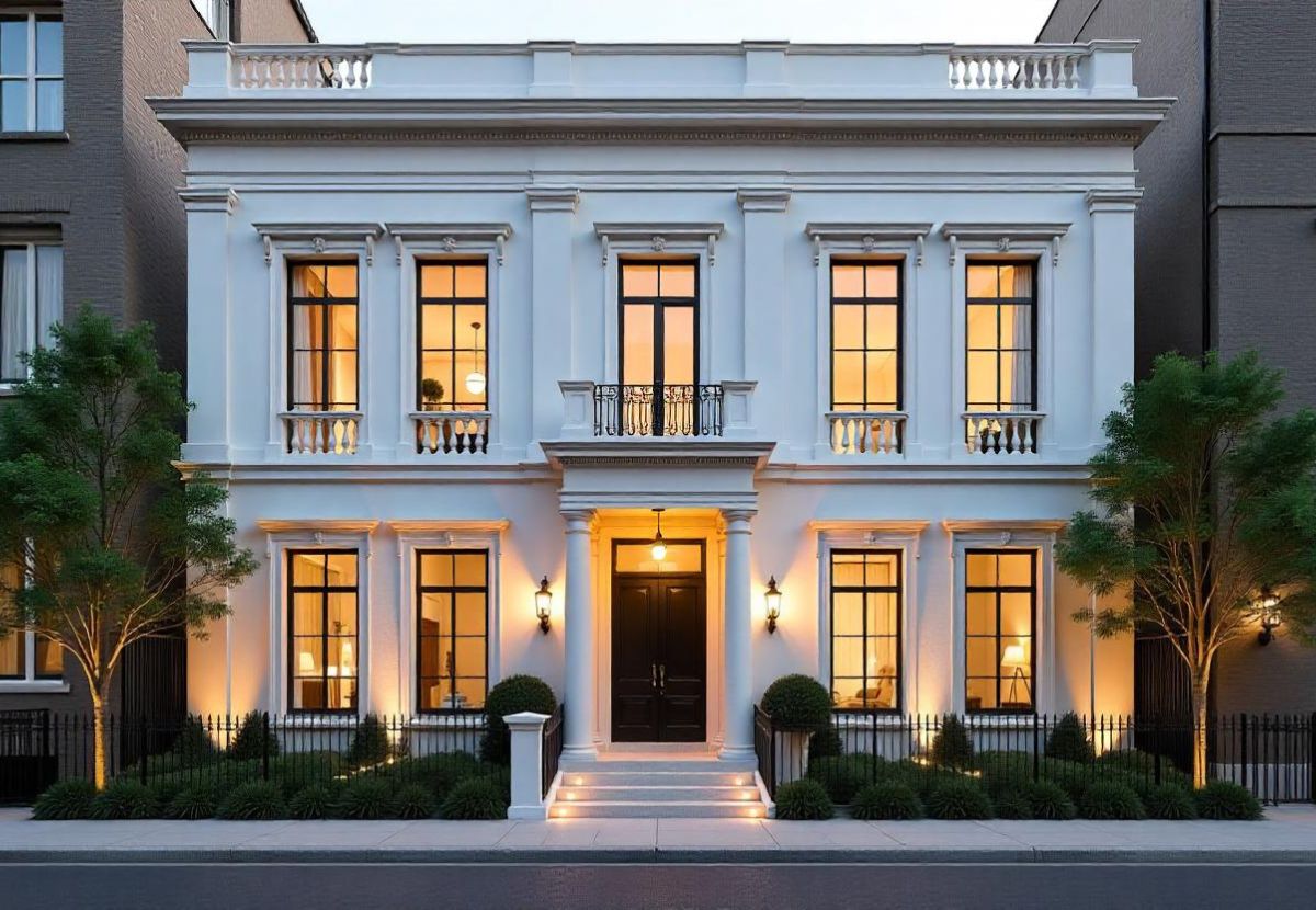 Mẫu nhà phố tân cổ điển 2 tầng với không gian đầy đủ công năng