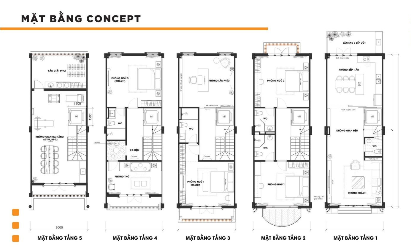 Concept mặt bằng biệt thự liền kế đảo Dừa