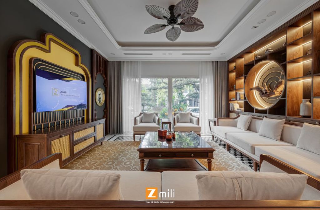 Mẫu biệt thự vườn mai với nội thất phong cách Indochine