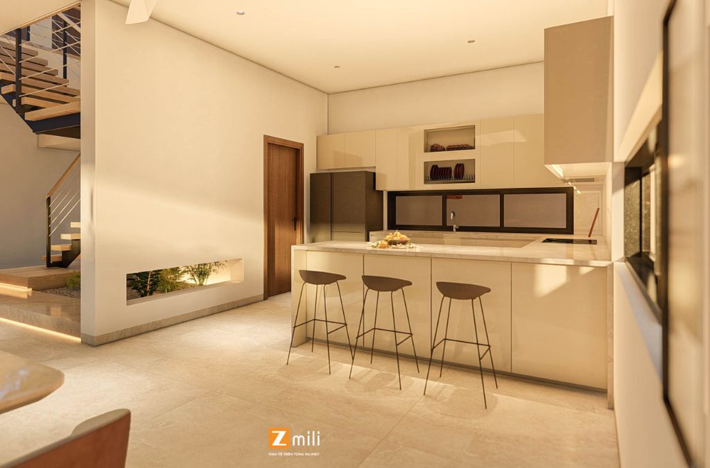 Mở rộng không gian – kết nối bếp với phòng ăn hoặc phòng khách