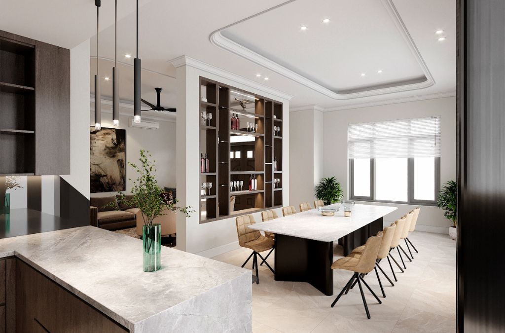 Mẫu cải tạo bếp hiện đại tối giản tối ưu không gian, dễ vệ sinh