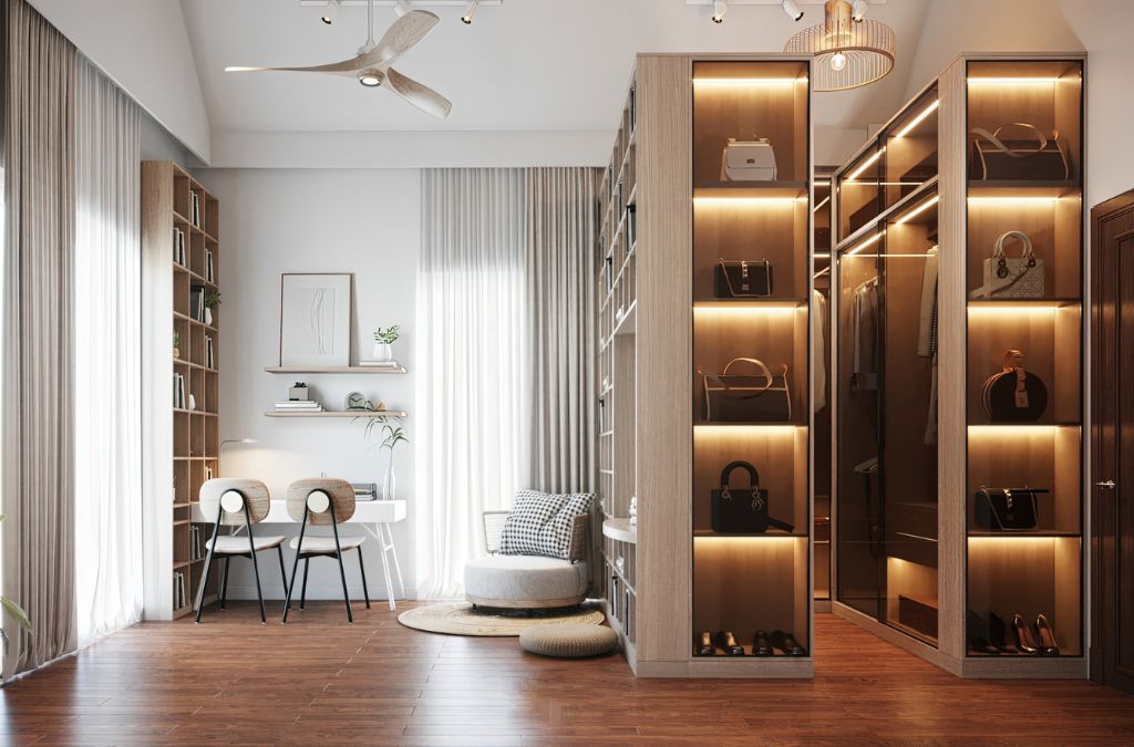 Mẫu phòng thay đồ nhà liền kề Vinhome Riverside