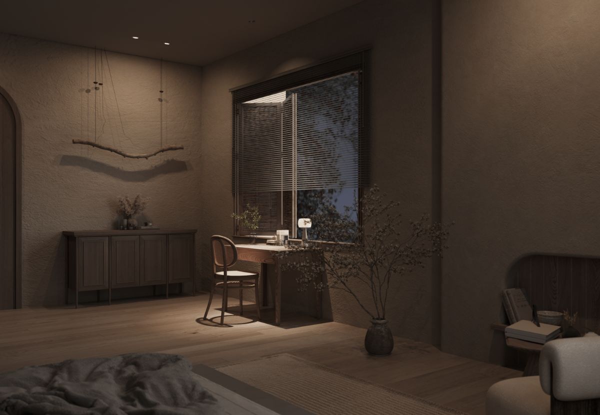 Đường nét hữu cơ và chất liệu tự nhiên