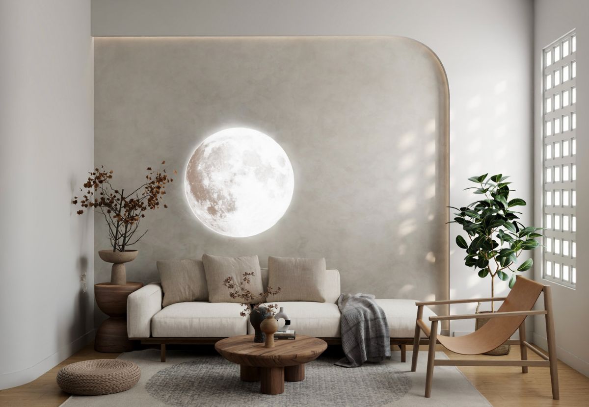 Mẫu phòng khách Japandi thoáng đãng, điểm nhấn tự nhiên