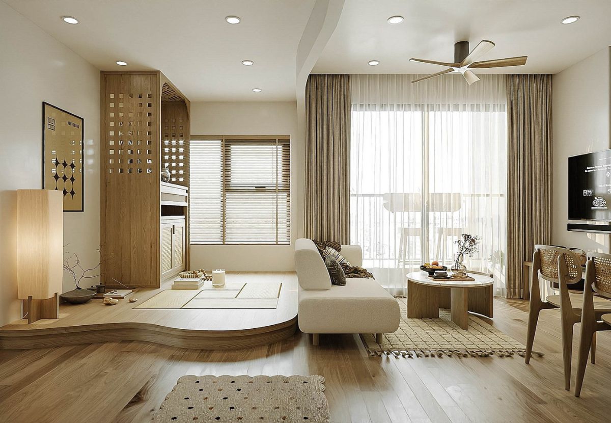 Phong cách Japandi có bảng màu trung tính, nhẹ nhàng và cân bằng