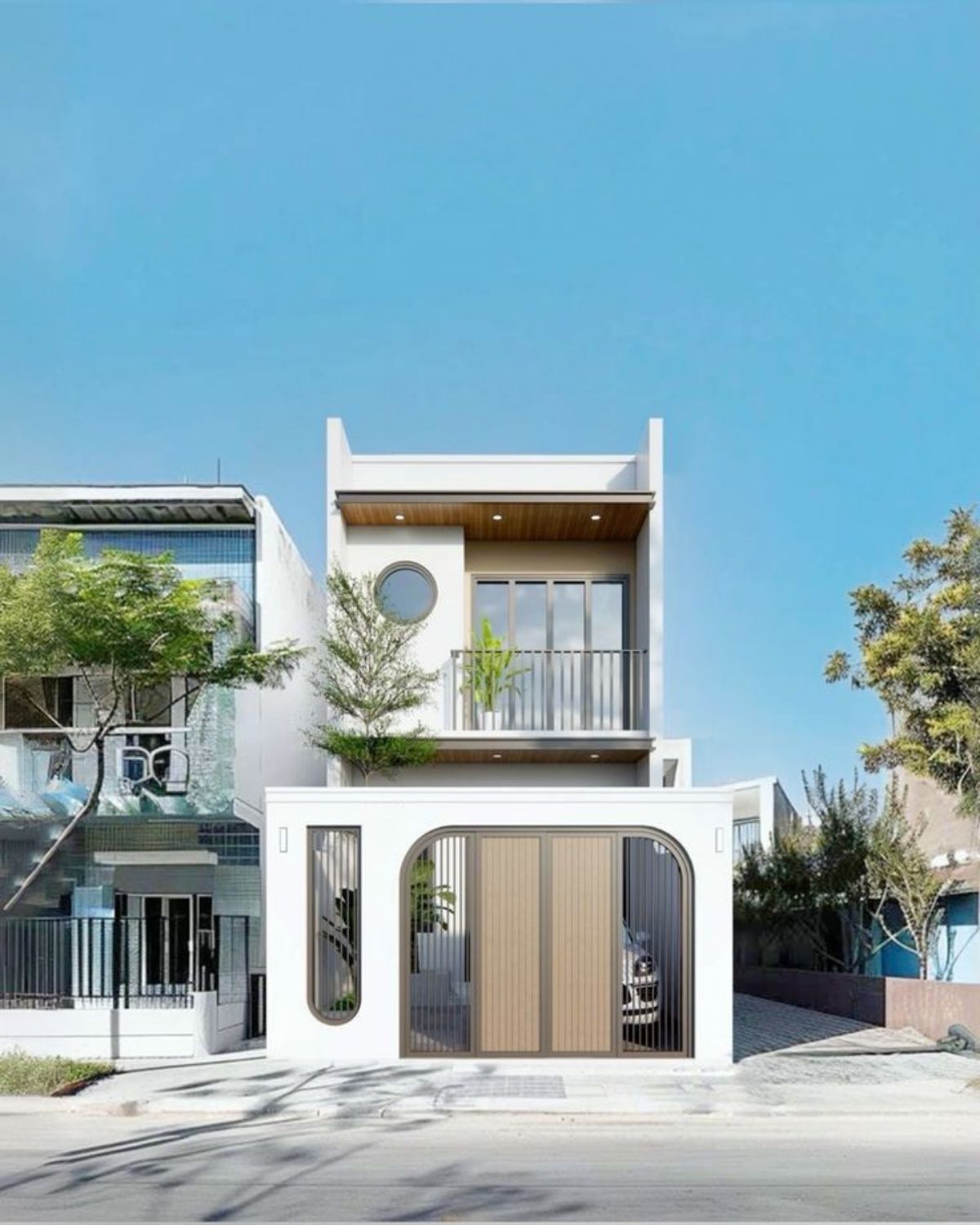 Mẫu nhà phố Japandi 2 tầng