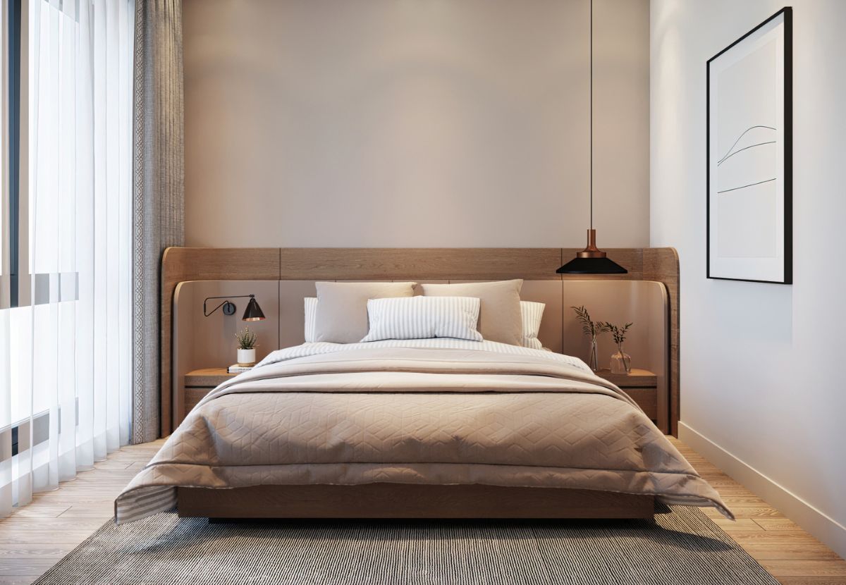 Phòng khách liền kề Cọ Xanh với tone màu ấm áp, thoải mái