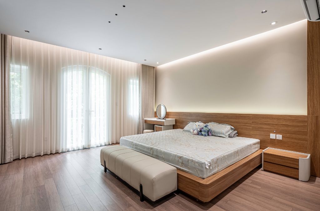 Không gian phòng ngủ master sau khi cải tạo