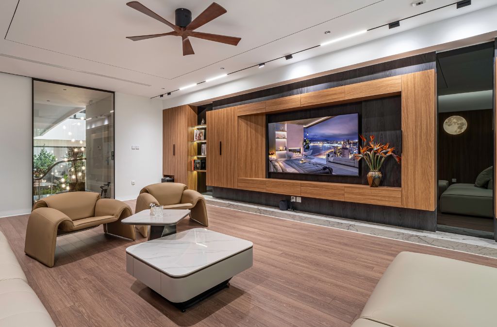 Không gian phòng khách dự án phố Trúc sau khi cải tạo