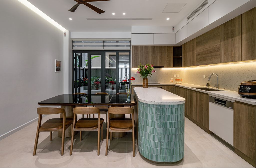 Phòng bếp dự án liền kề Đảo Dừa phong cách Wabi - Sabi đơn giản, tinh tế