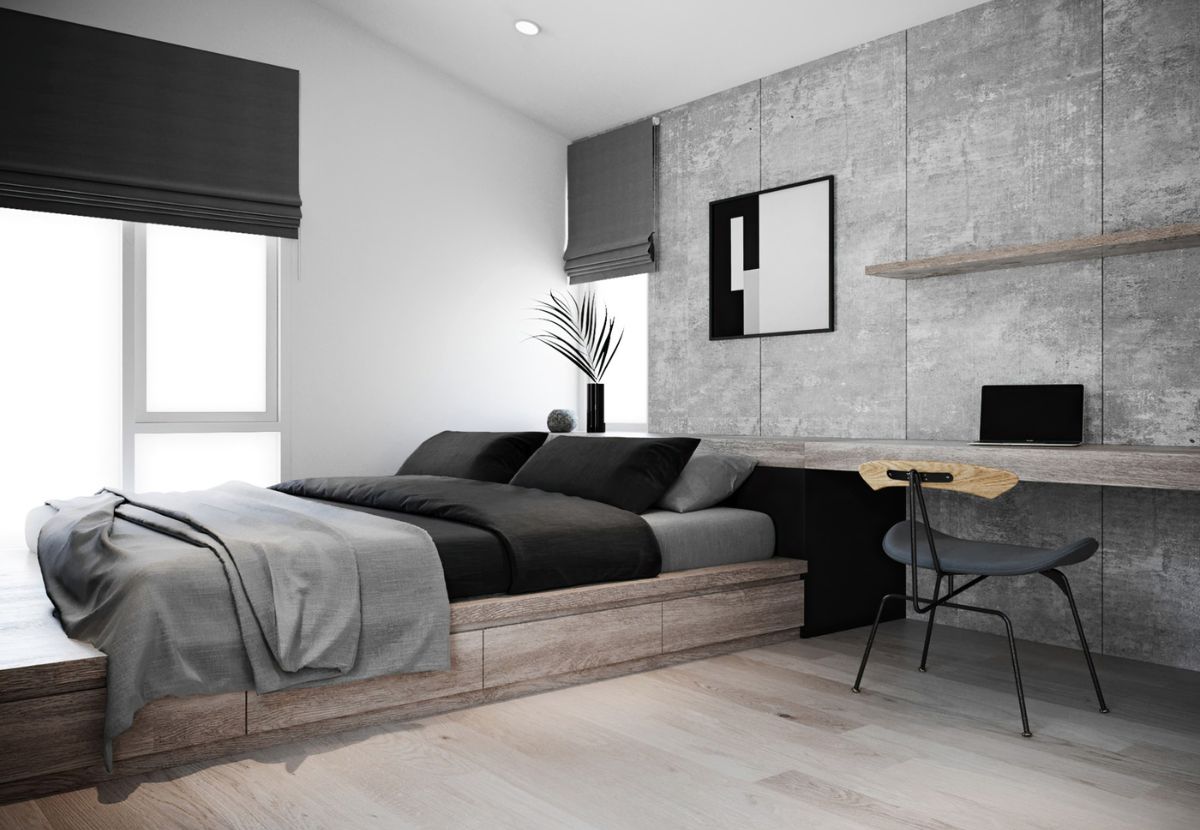 Tận dụng gầm giường làm kho chứa đồ giúp căn phòng 10m2 vẫn rộng thênh thang