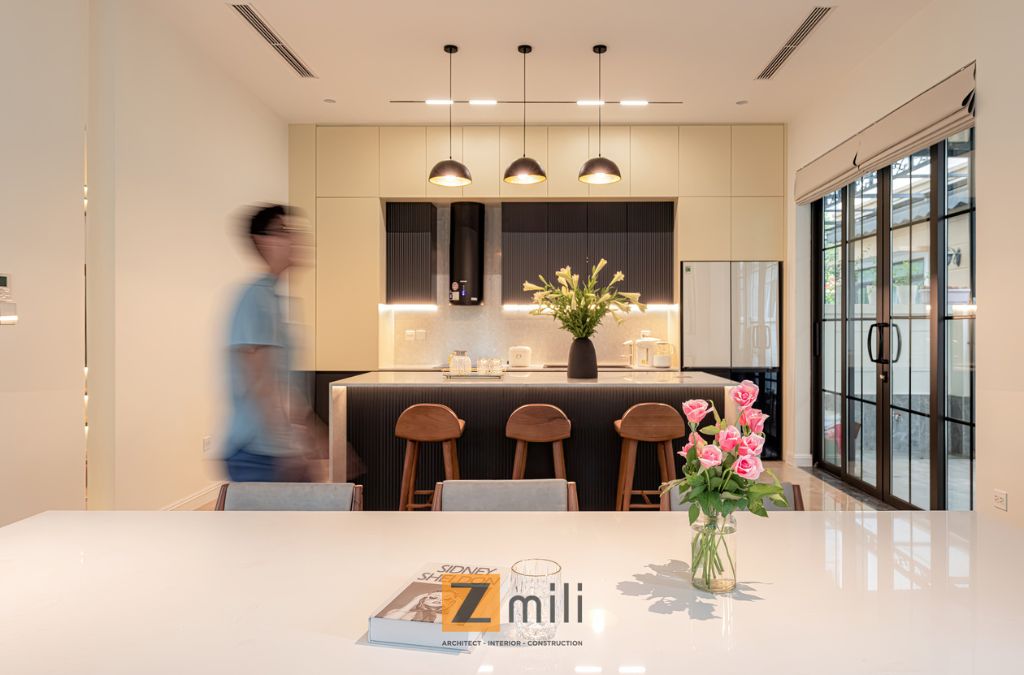 Phòng bếp phong cách Bắc Âu do Zmili thiết kế tại Geleximco