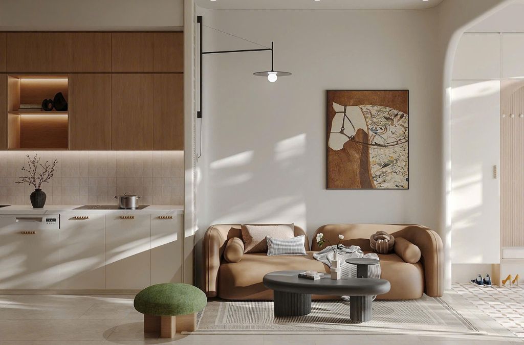 Mẫu phòng khách sau cải tạo với nhà phố có diện tích 30m2