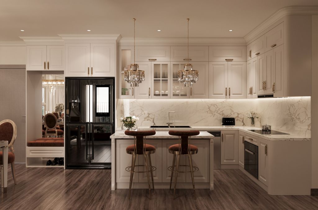 Mẫu phòng bếp phong cách Modern Luxury đẹp, sang trọng