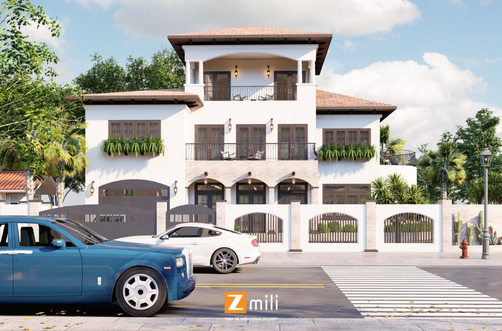 Kiến trúc biệt thự Bắc Ninh với phong cách Mediterranean độc đáo