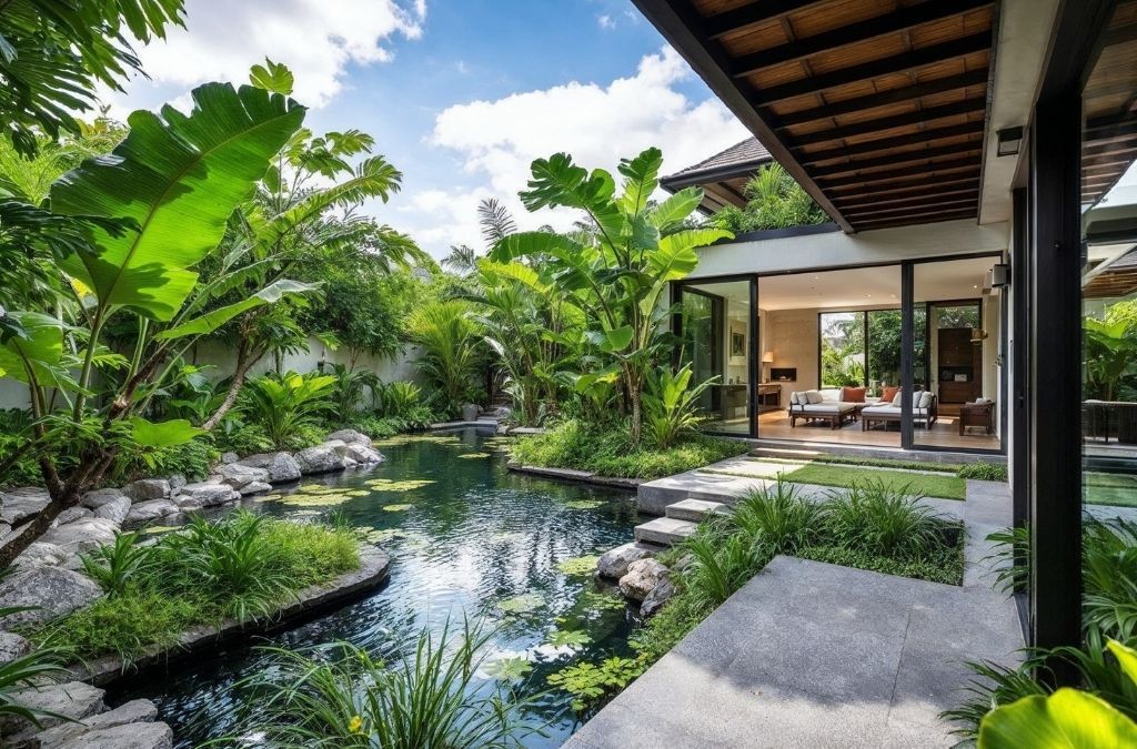Mẫu nhà cấp 4 mái thái hiện đại với cảnh quan sân vườn độc đáo