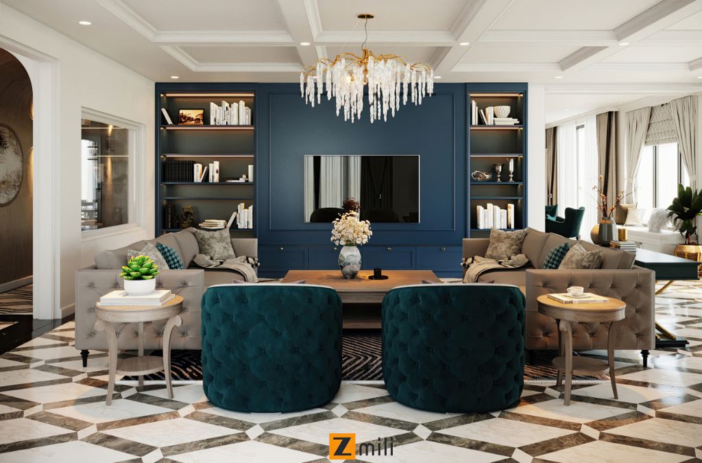 Mẫu phòng khách phong cách hiện đại đẹp, sang trọng